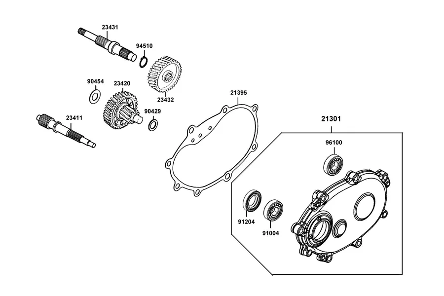 E08 Transmission parts diagram