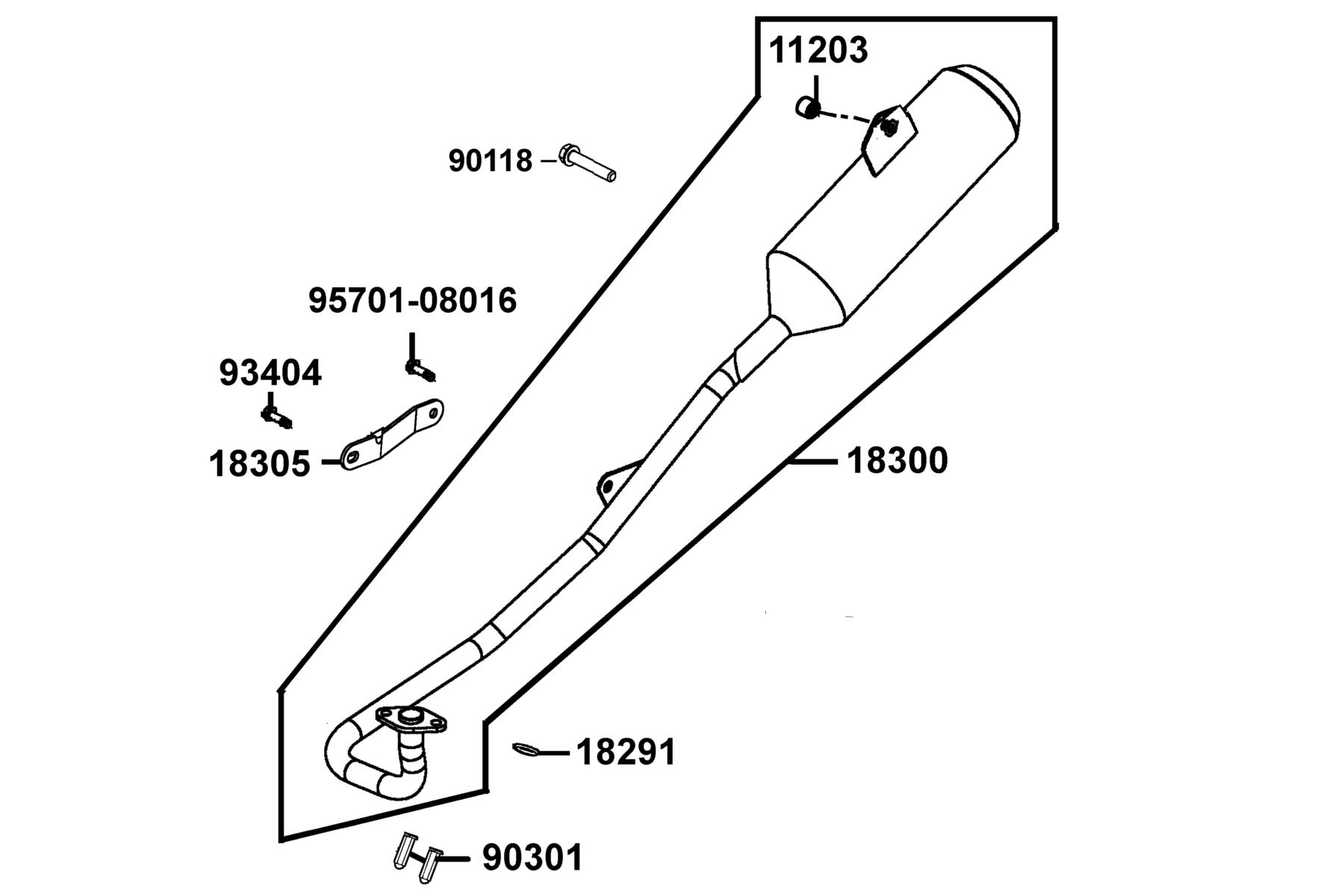Mongoose 90S (2016~) Exhaust Muffler parts diagram
