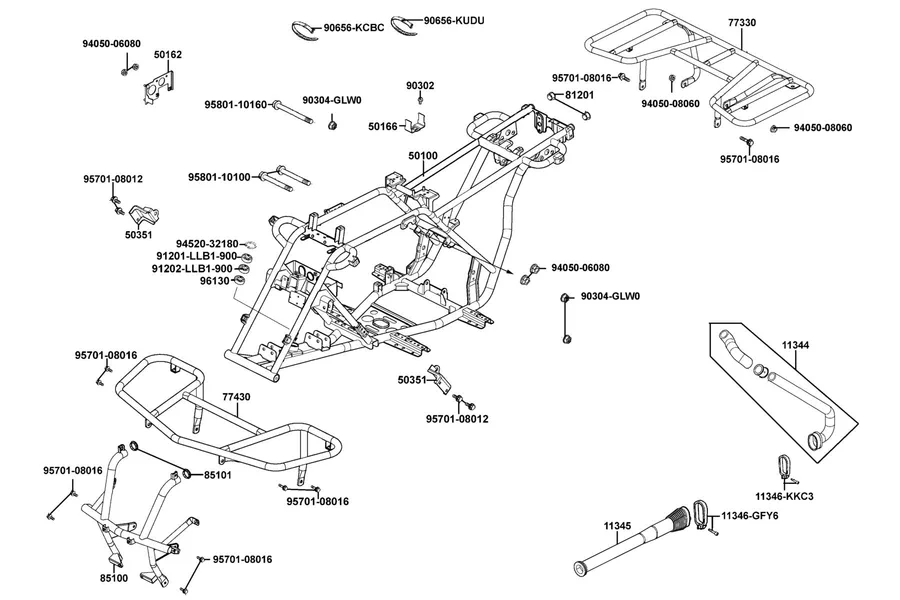 F18 Frame Body parts diagram