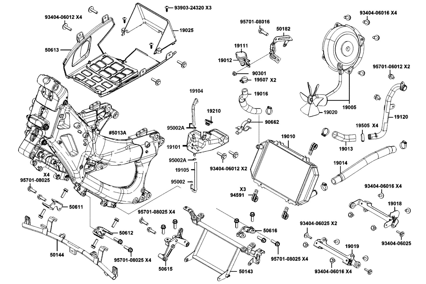 CV3 Radiator parts diagram