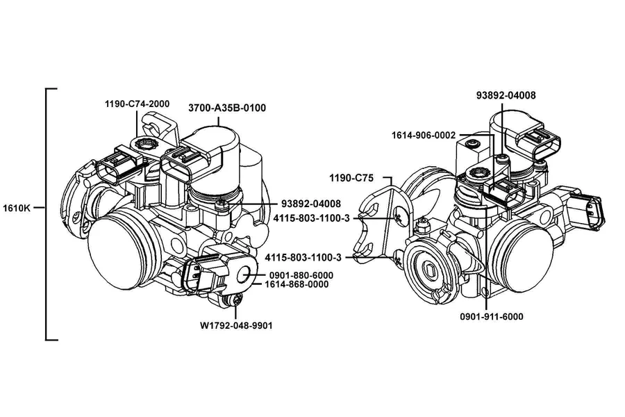 E05 Throttle Body Assy parts diagram