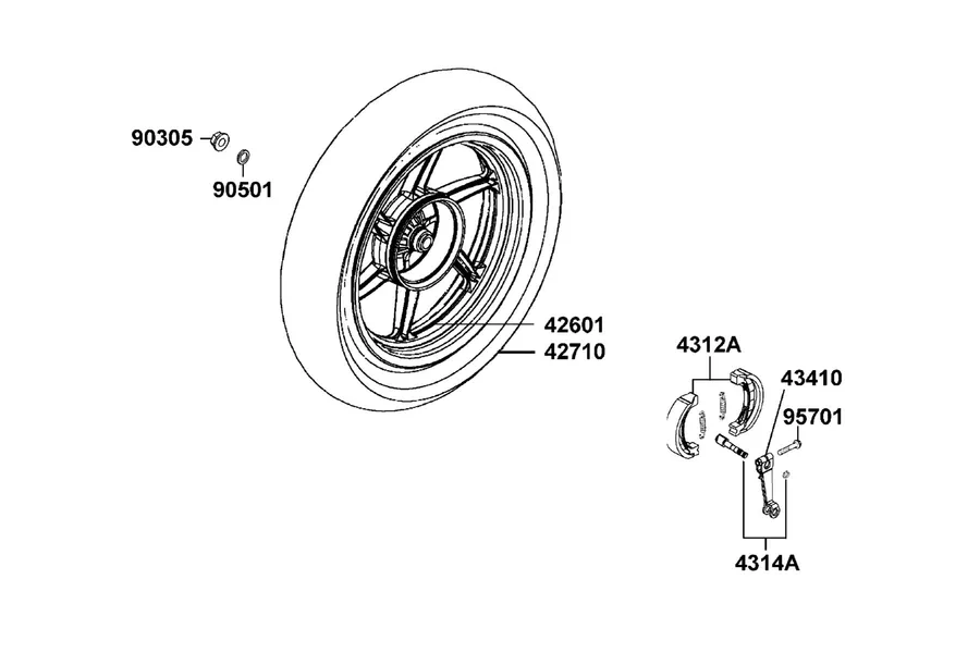 F08 Rear Wheel parts diagram