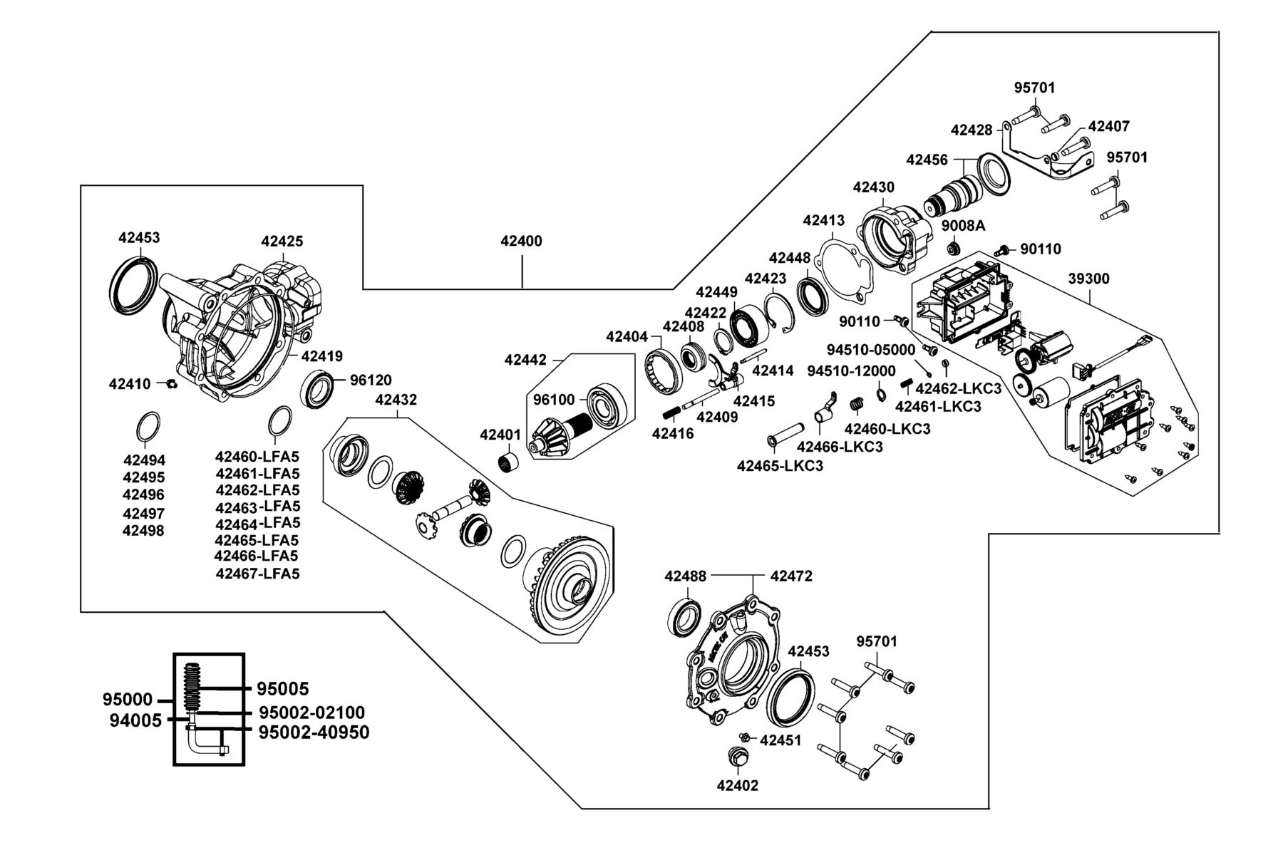 UXV 500i (2016~) Gearcase Fr Assy parts diagram