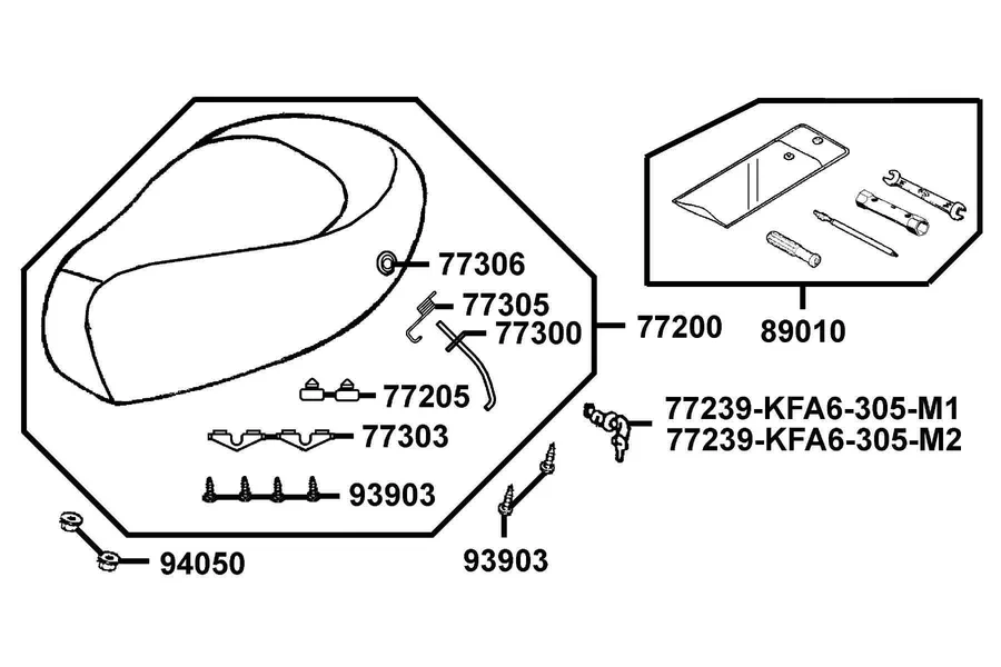 F09 Seat parts diagram