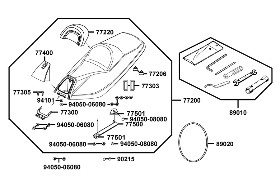 F09 Seat parts diagram
