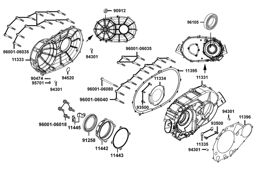 E02 Cover Right Crank Case parts diagram