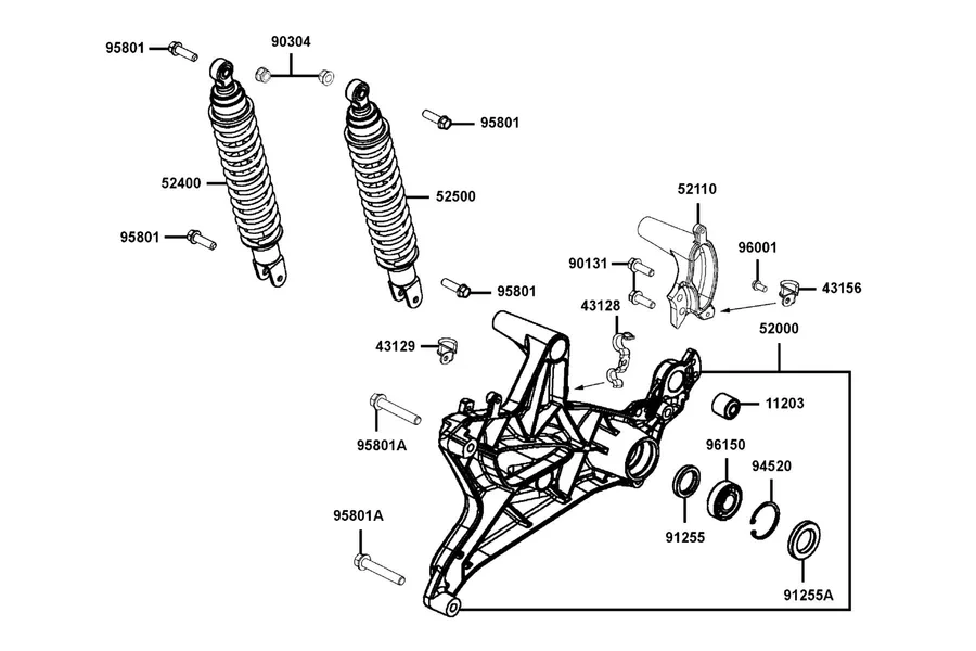 F16 Rr Cushion parts diagram