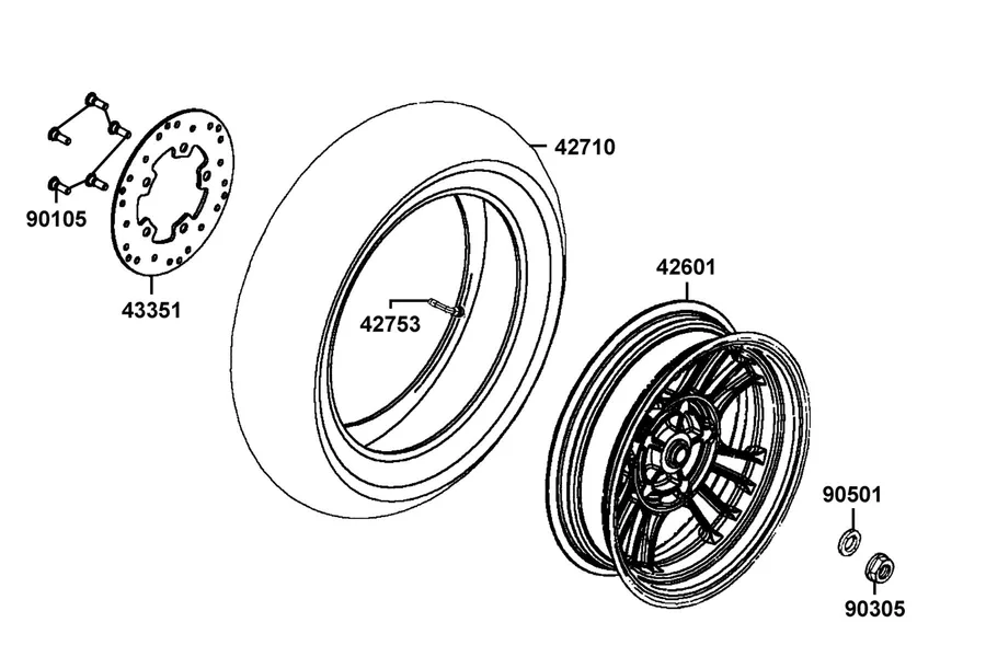F08 Rear Wheel parts diagram
