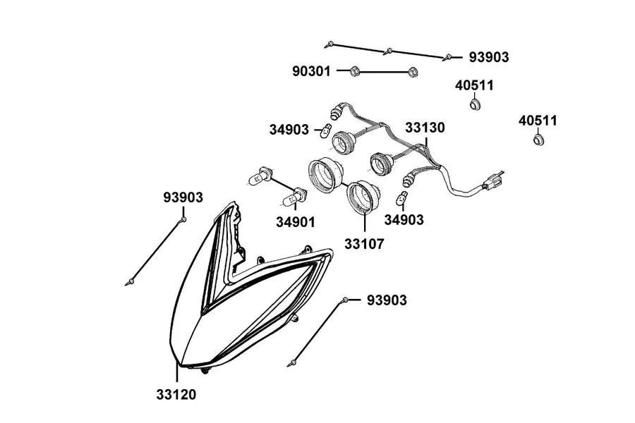 F01 Head Light parts diagram