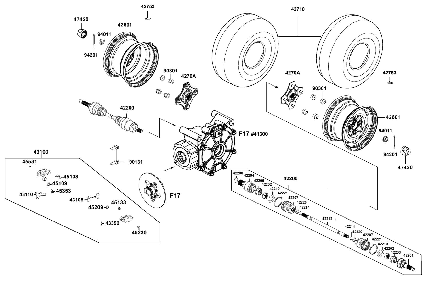 UXV 450i LE(2019) Wheel Assy Rr parts diagram