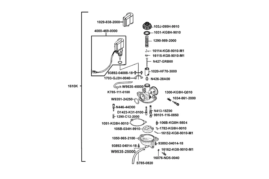 E09 Carburetor parts diagram