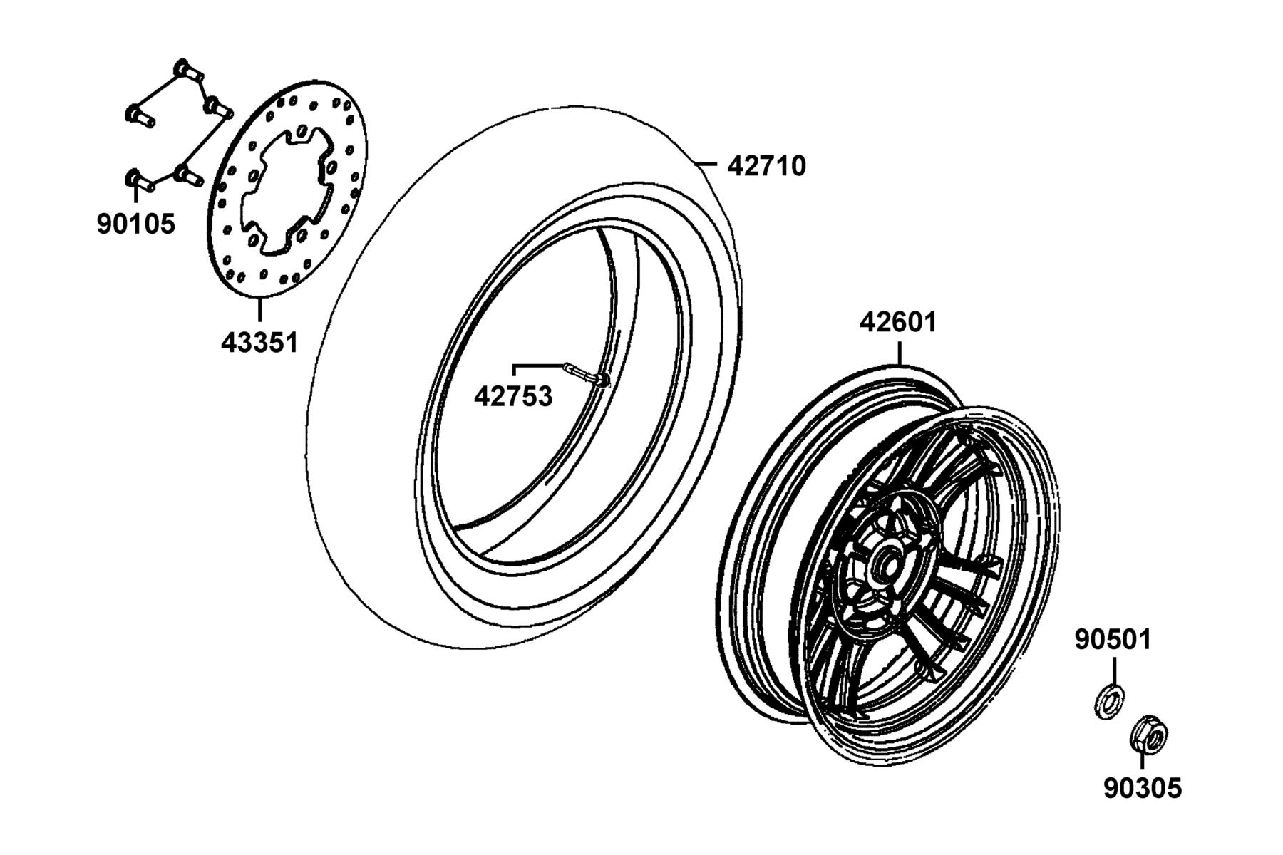 LIKE(2019~) Rear Wheel parts diagram