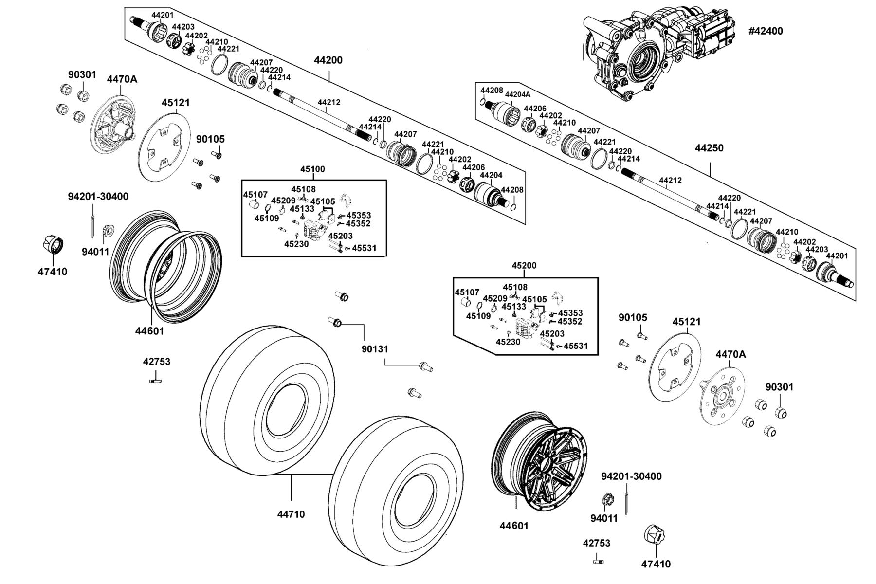 UXV 450i LE EPS(2024MY) Wheel Assy Fr parts diagram
