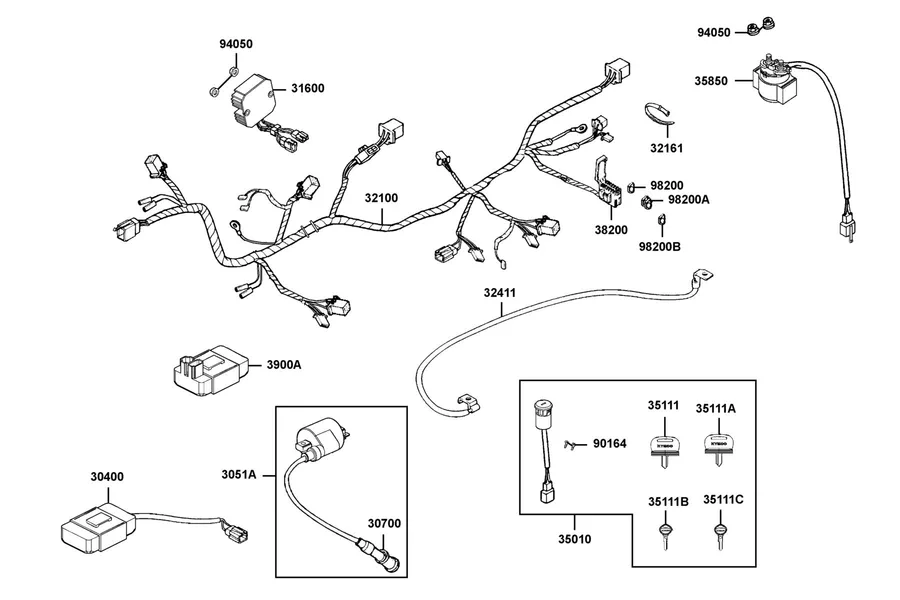 F20 Harness Wire parts diagram