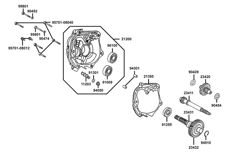 E08 Transmission parts diagram