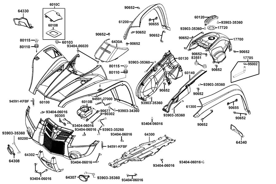 F05 Fender Front parts diagram