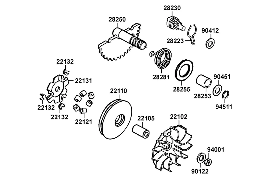 E06 Drive Face parts diagram