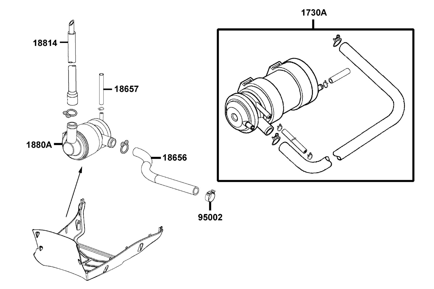 AGILITY 125(2021~) Air Cleaner Two parts diagram