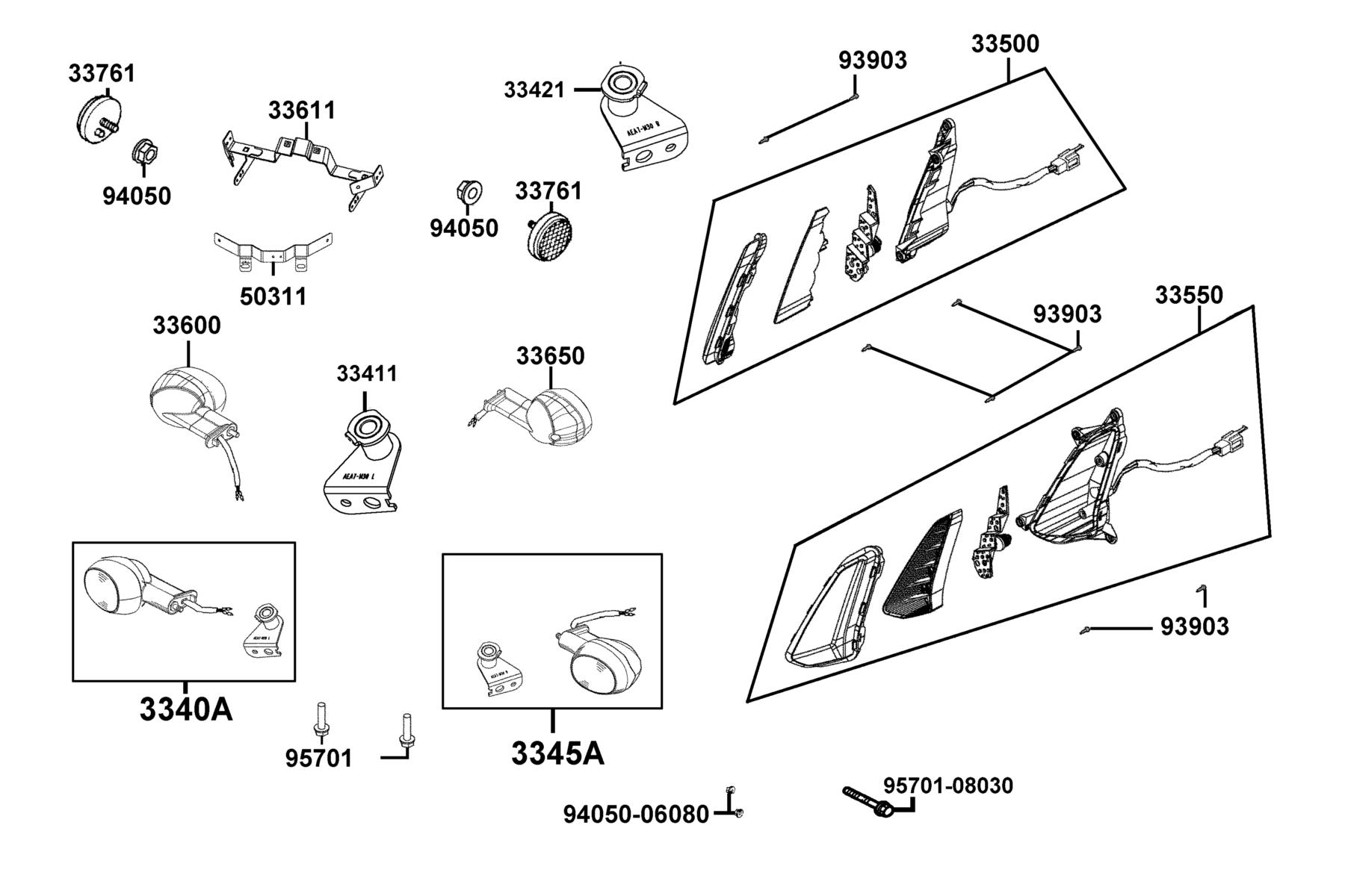 LikeII 150i ABS Noodoe (2020 Front Winker parts diagram