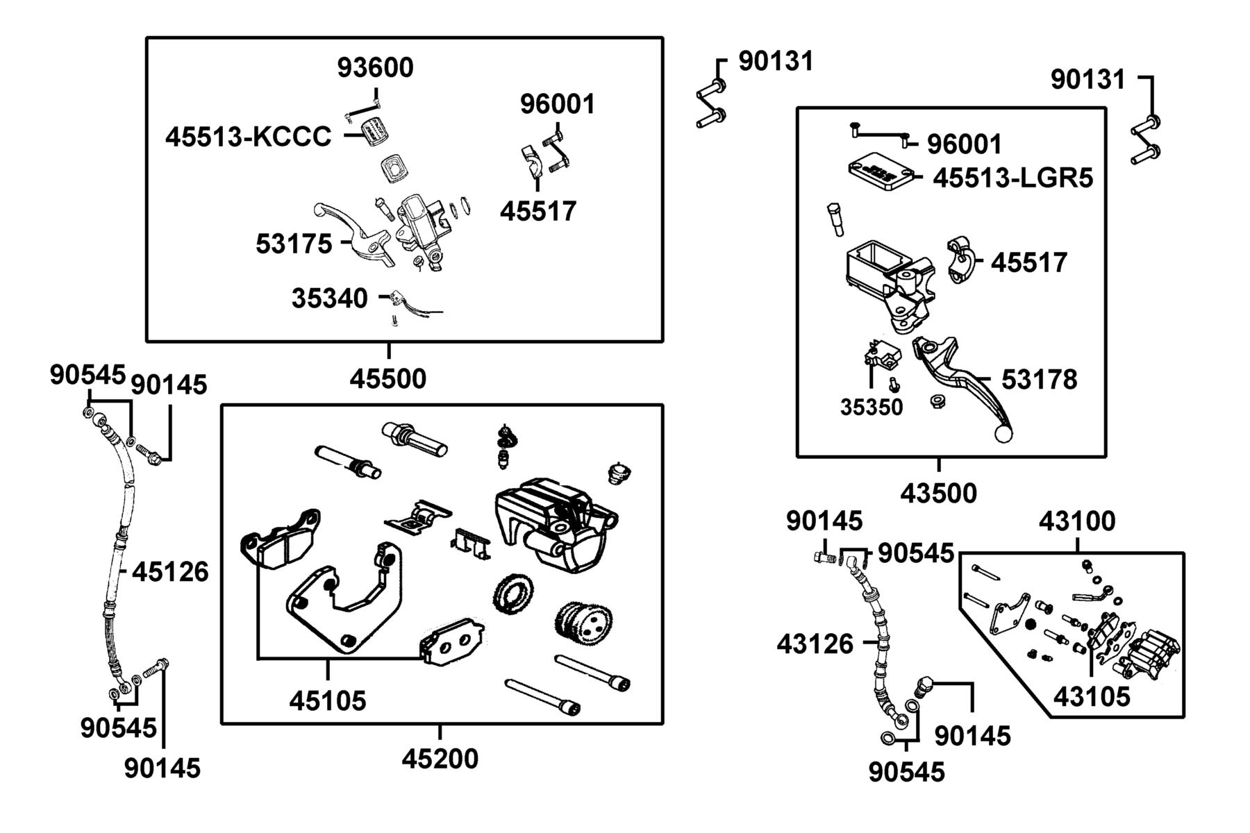 LIKE 200(2010~) Brake Master Cylinder parts diagram
