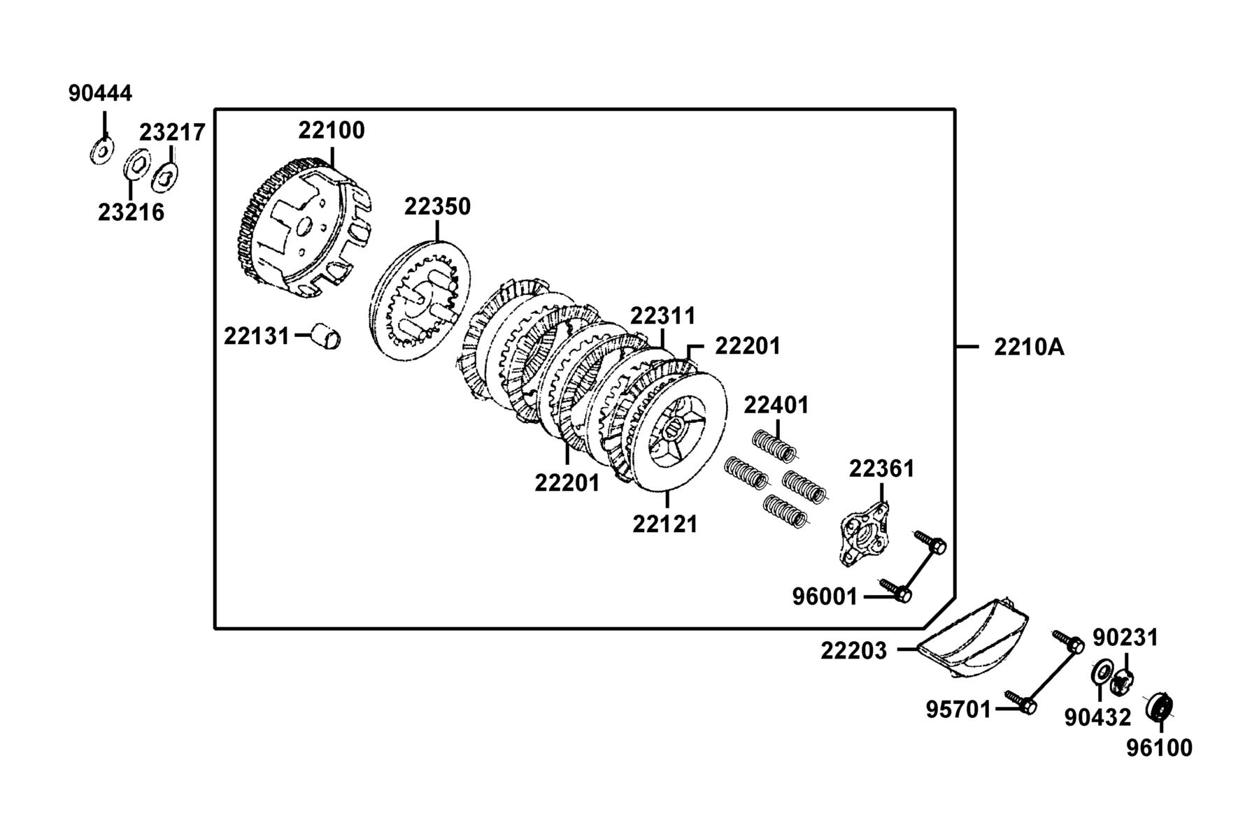 K-PIPE 125(2016~) Clutch parts diagram