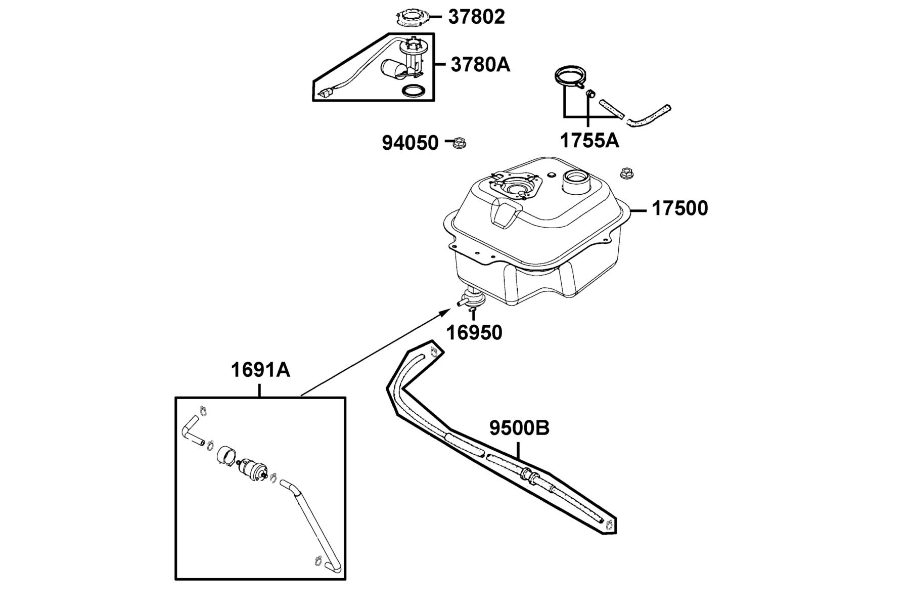 SUPER 8 150 Fuel Tank parts diagram