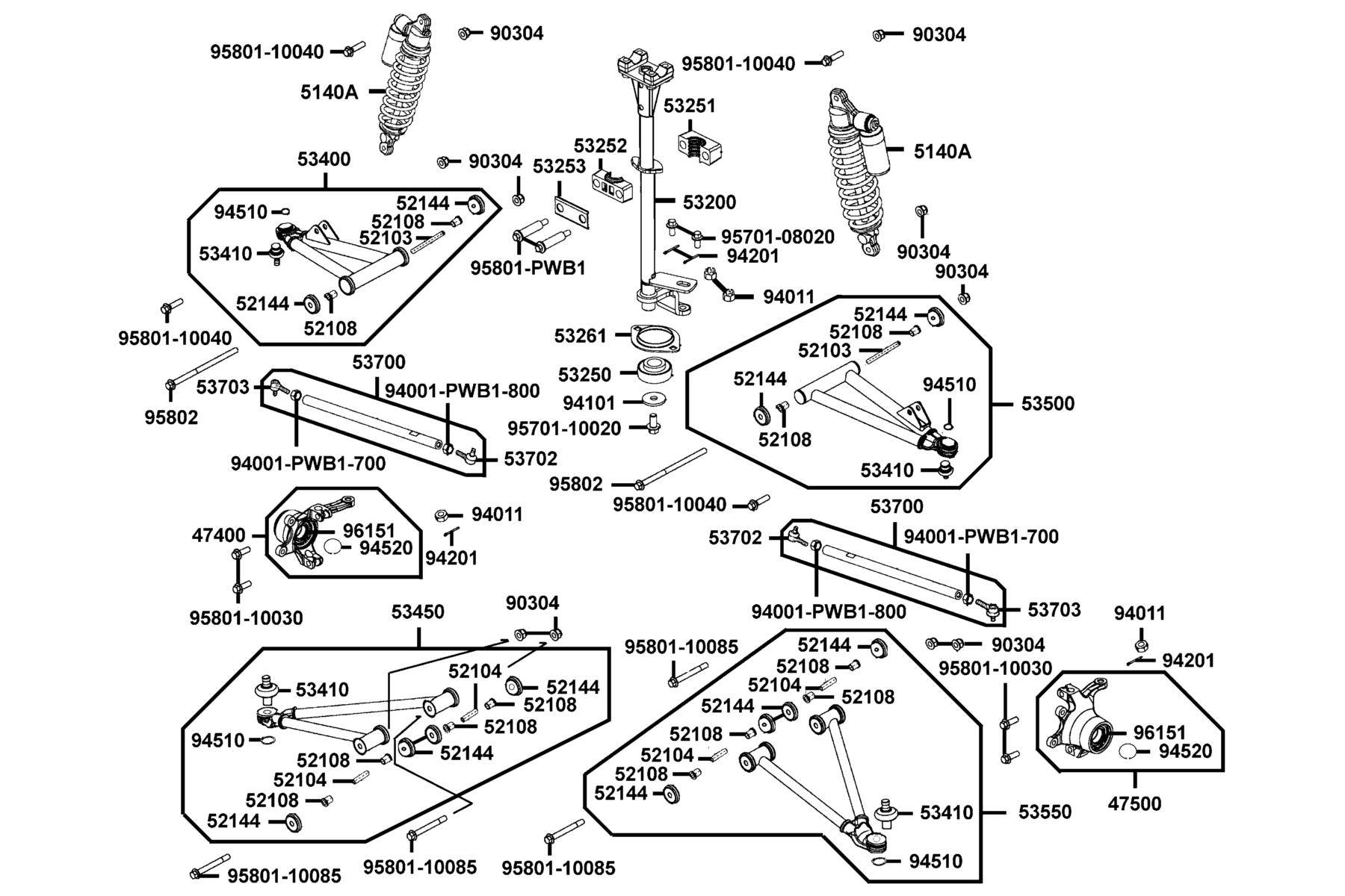 MXU 450i LE(2020) Post Steering parts diagram