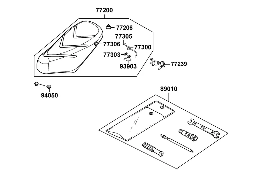 F09 Seat parts diagram