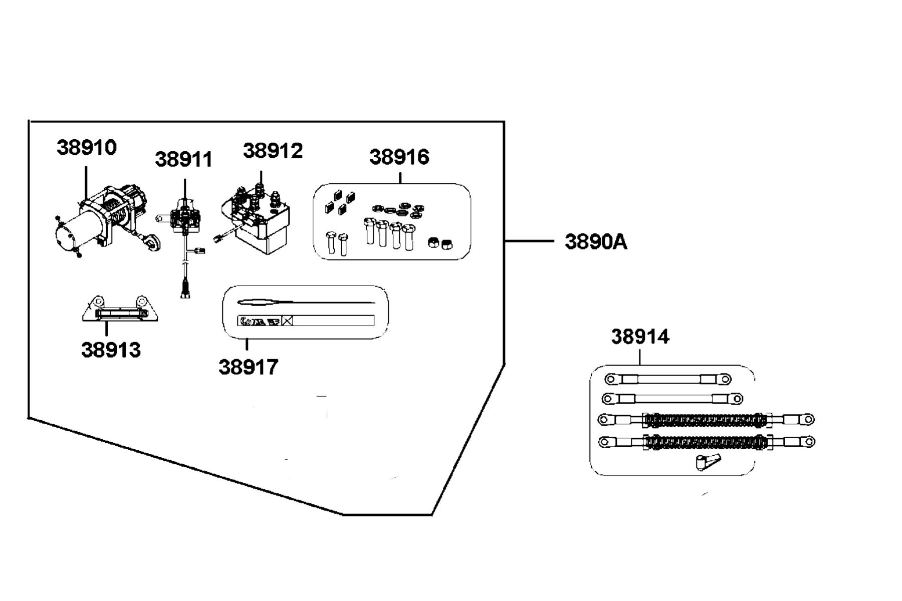 MXU Winch Assy parts diagram