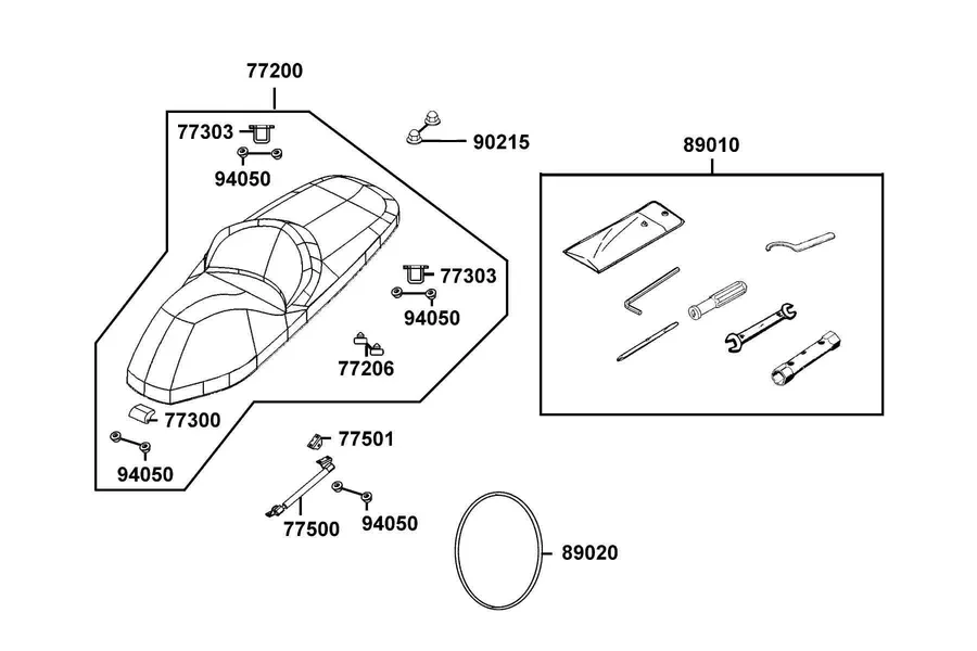 F09 Seat parts diagram