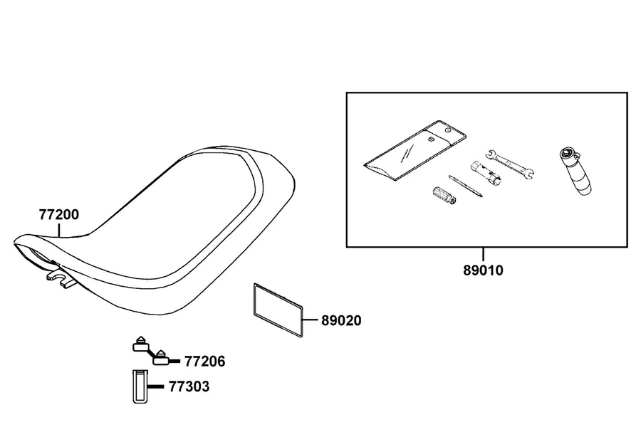 F08 Seat parts diagram