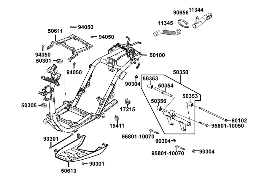 F20 Frame Body parts diagram