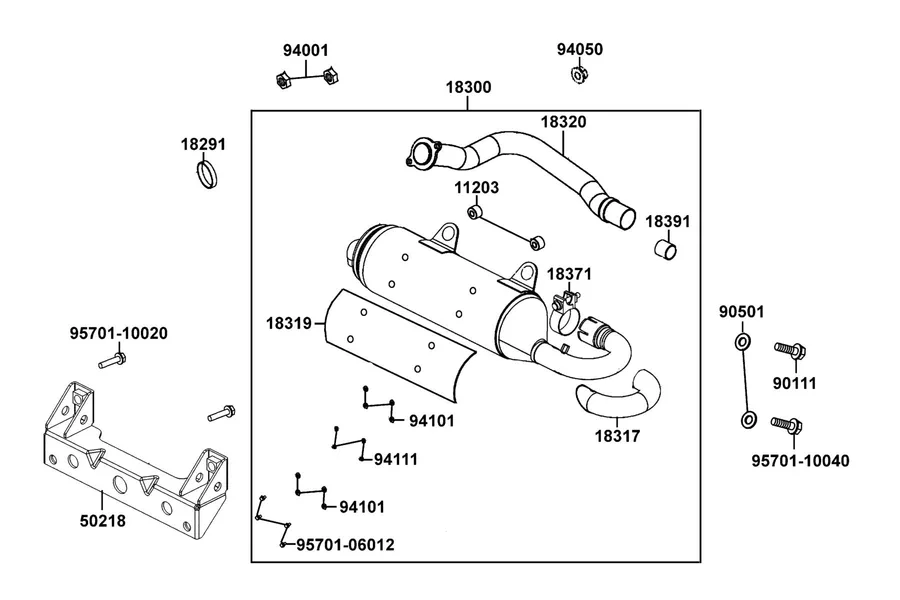 F14 Exhaust Muffler parts diagram