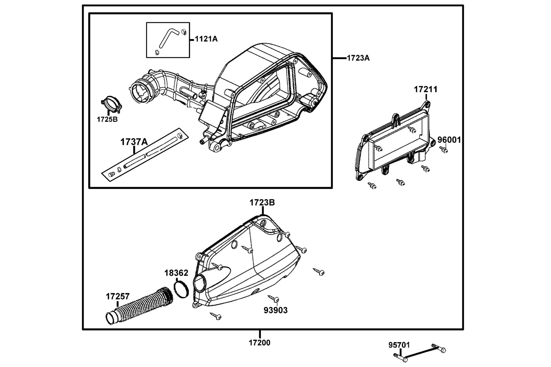 LIKE 200(2010~) Air Cleaner parts diagram