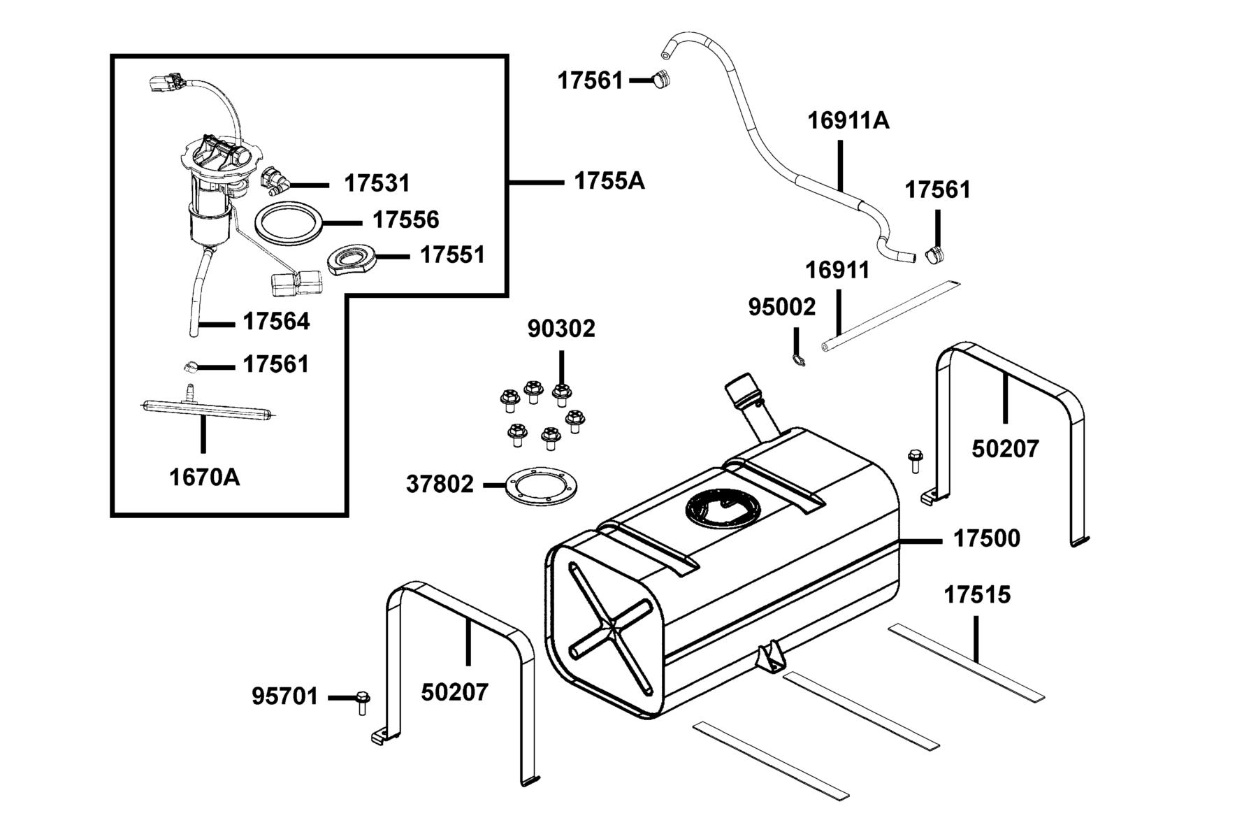 UXV 700i(2019) Fuel Tank parts diagram