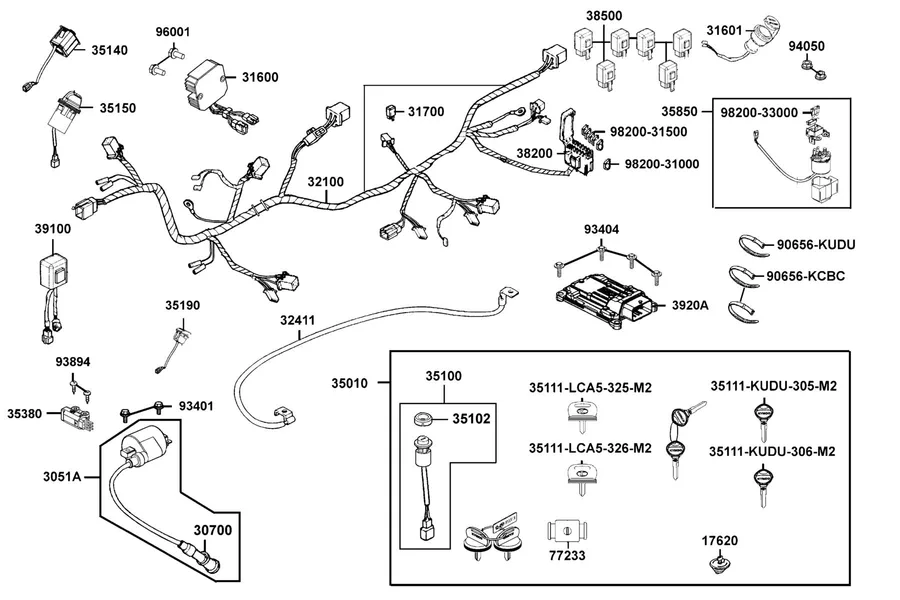 F20 Harness Wire parts diagram