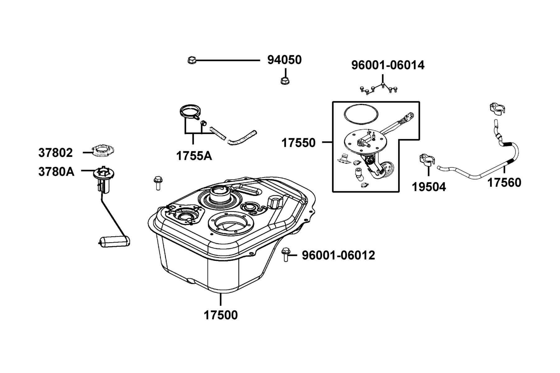 LIKE(2019~) Fuel Tank parts diagram
