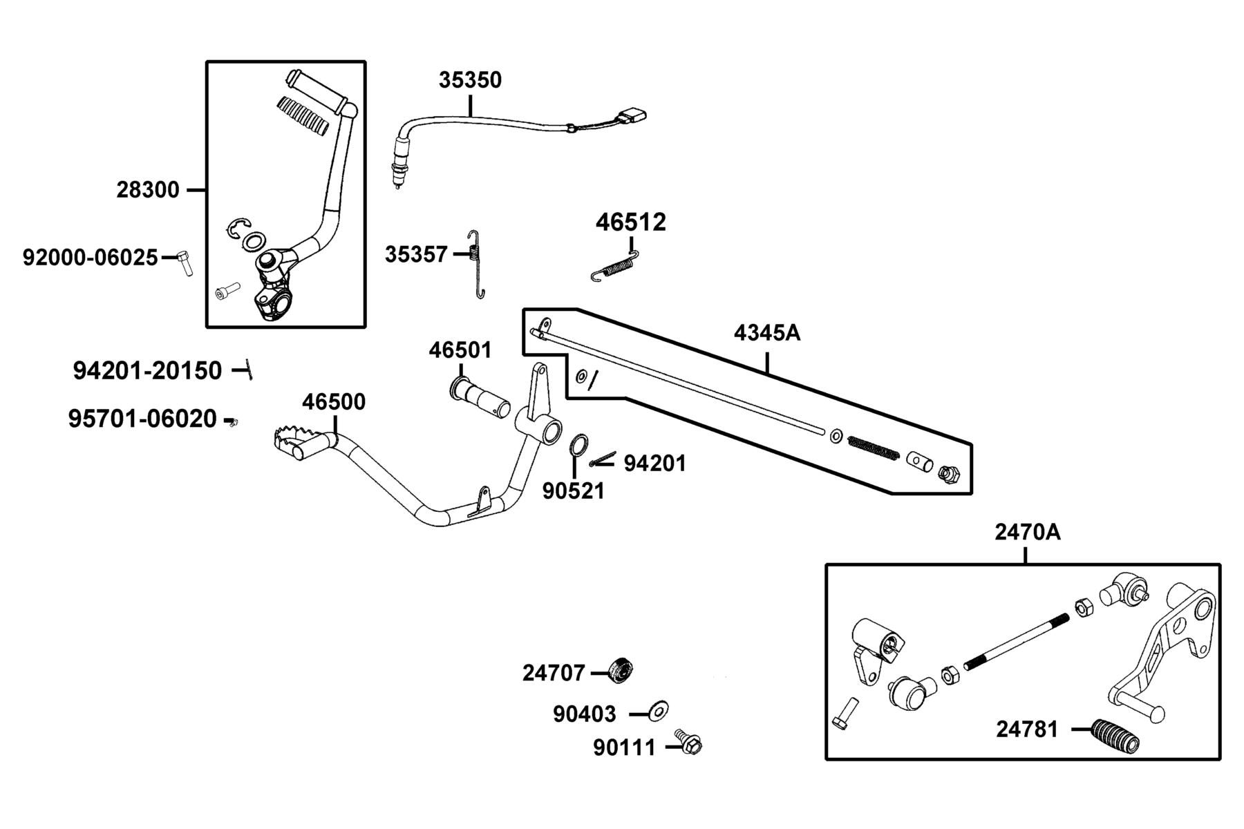 K-PIPE 125(2019~) Starter Kick parts diagram