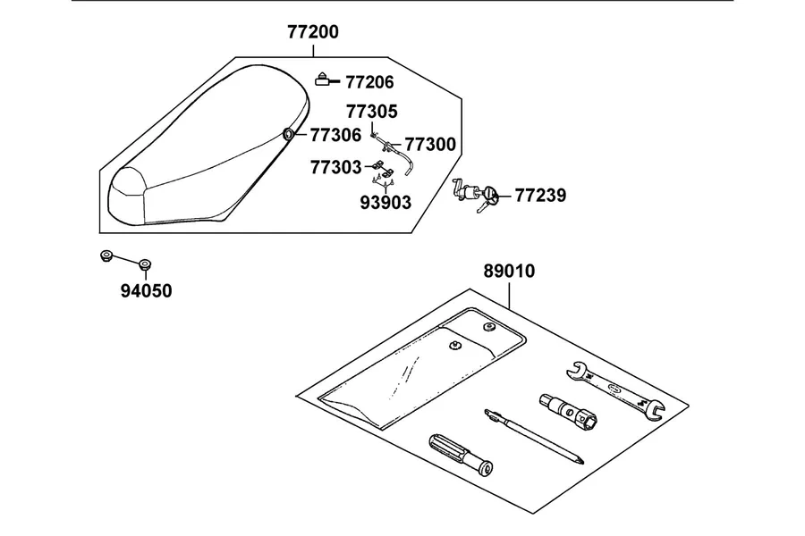 F09 Seat parts diagram