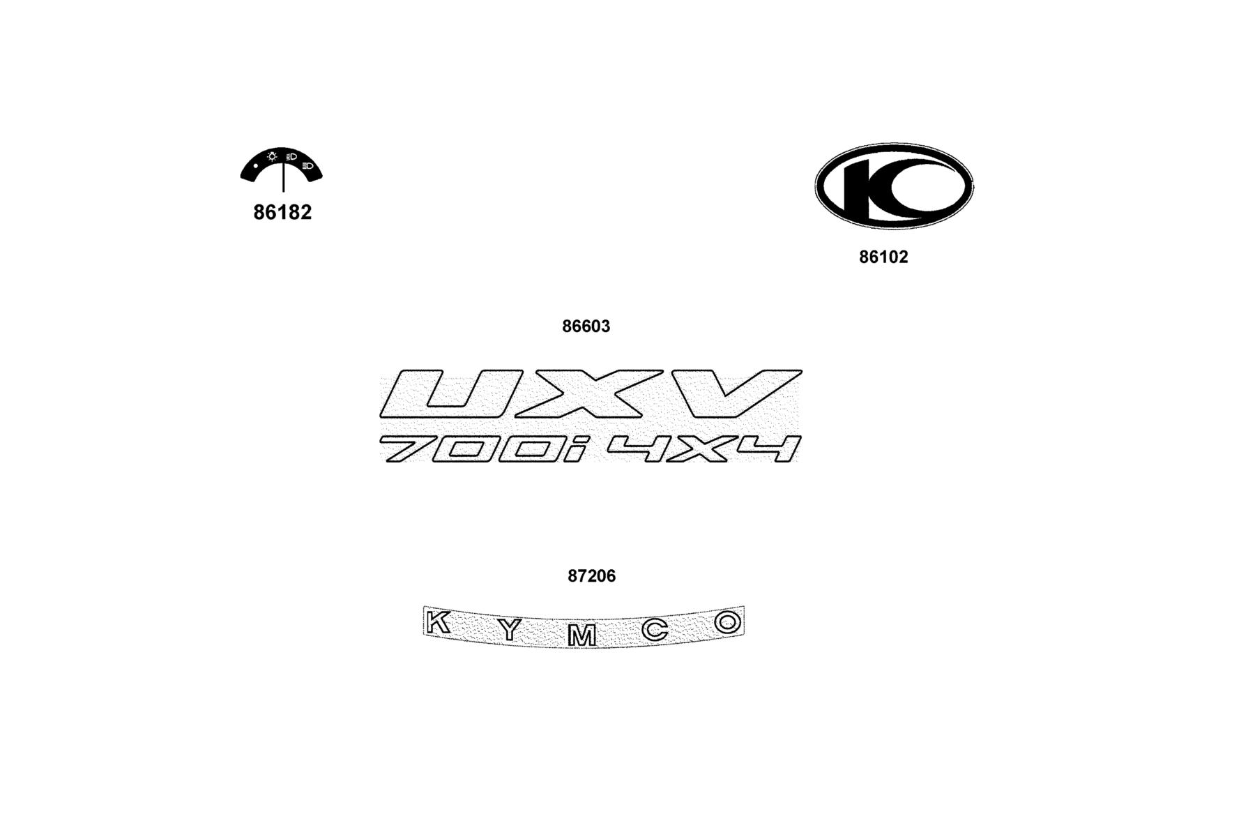 UXV(2022) Emblem ● Stripe parts diagram