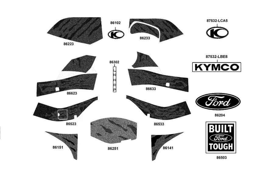 F24 Emblem and Stripe parts diagram