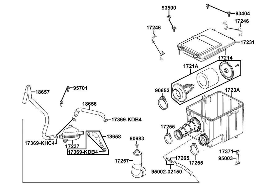 F13 Air Cleaner parts diagram