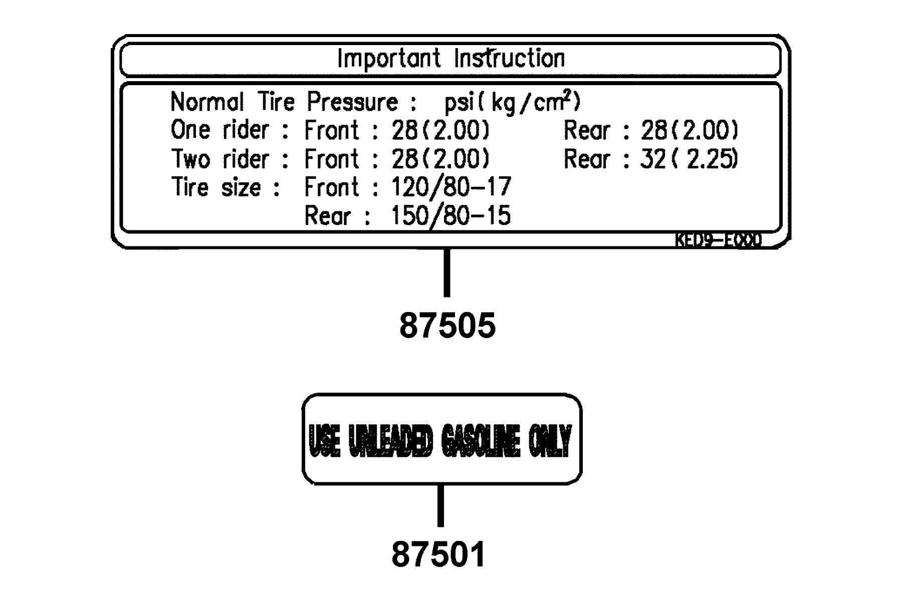 KYMCO VENOX 250 (2003-2007) Caution Label parts diagram