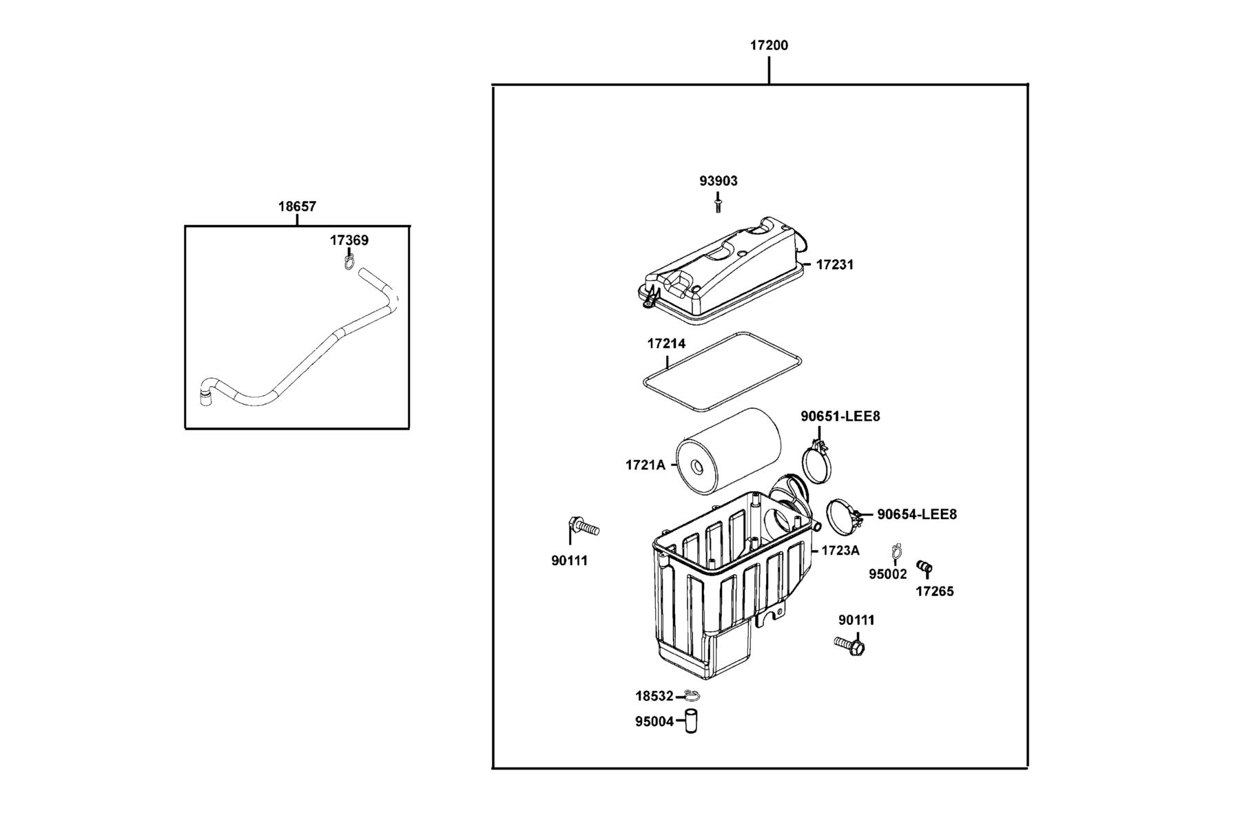 UXV 500i HE (2016~) Air Cleaner parts diagram