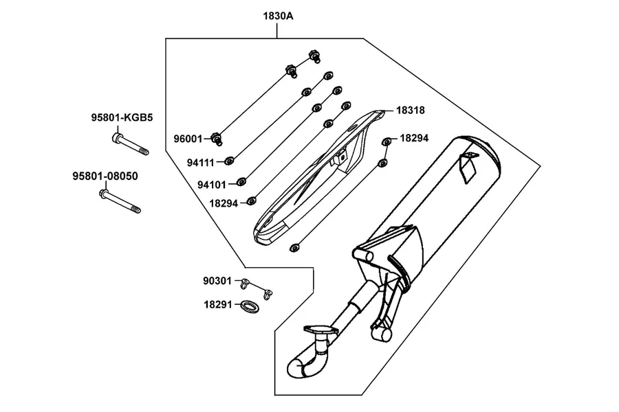 F14 Exhaust Muffler parts diagram