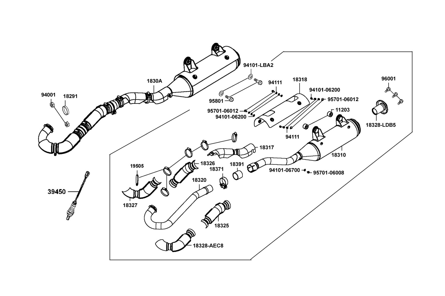 MXU Hunter 700i(2018) Exhaust Muffler parts diagram