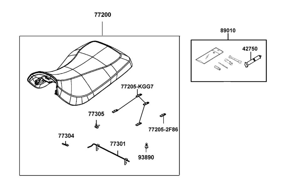 F09 Seat parts diagram