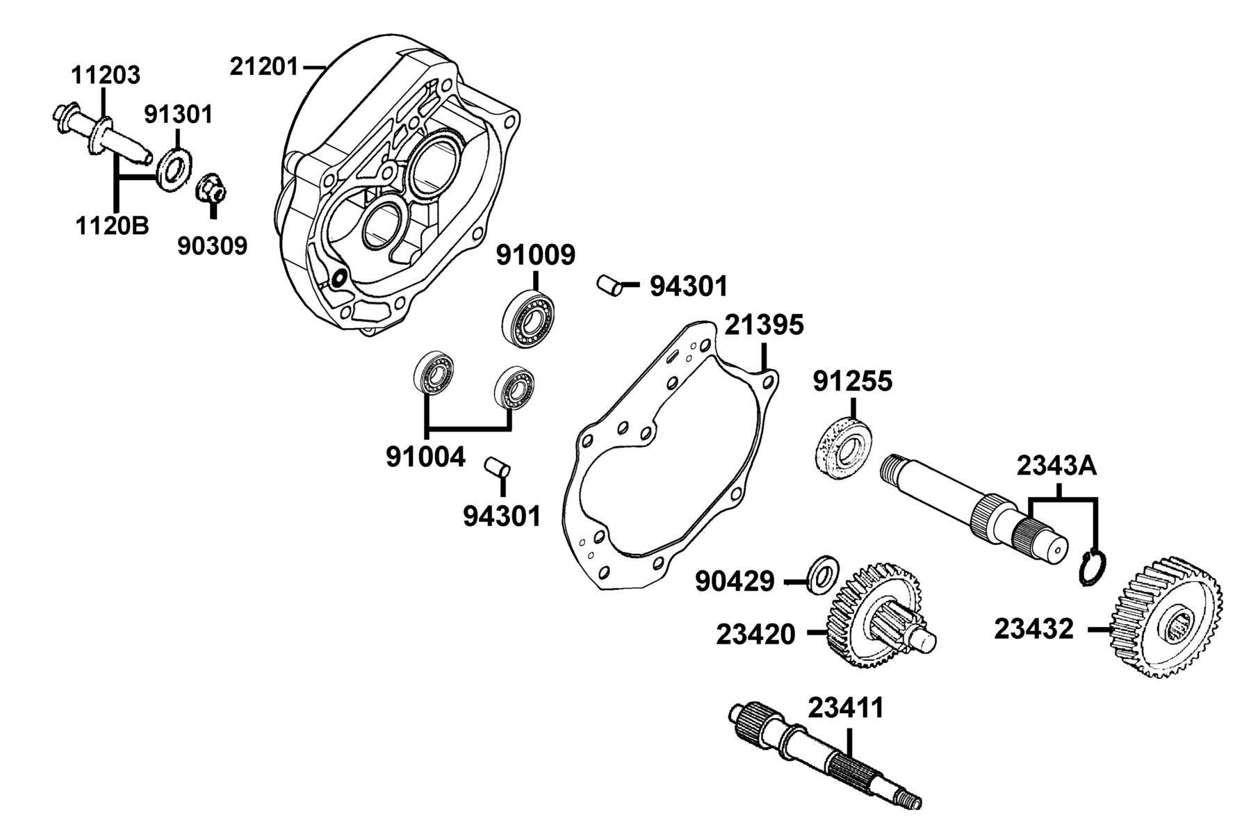Agility 50(2020) Transmission parts diagram
