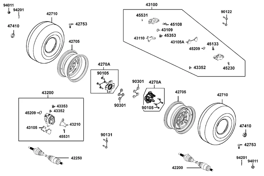 F08 Rear Wheel parts diagram