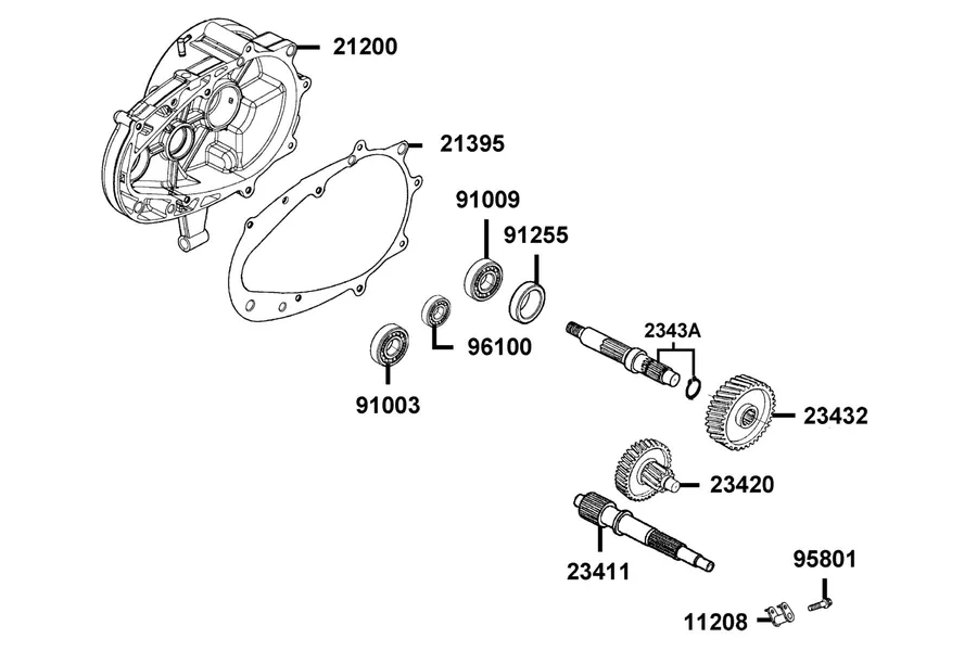 E08 Transmission parts diagram